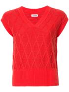 Coohem Argyle Knit Pullover - Red