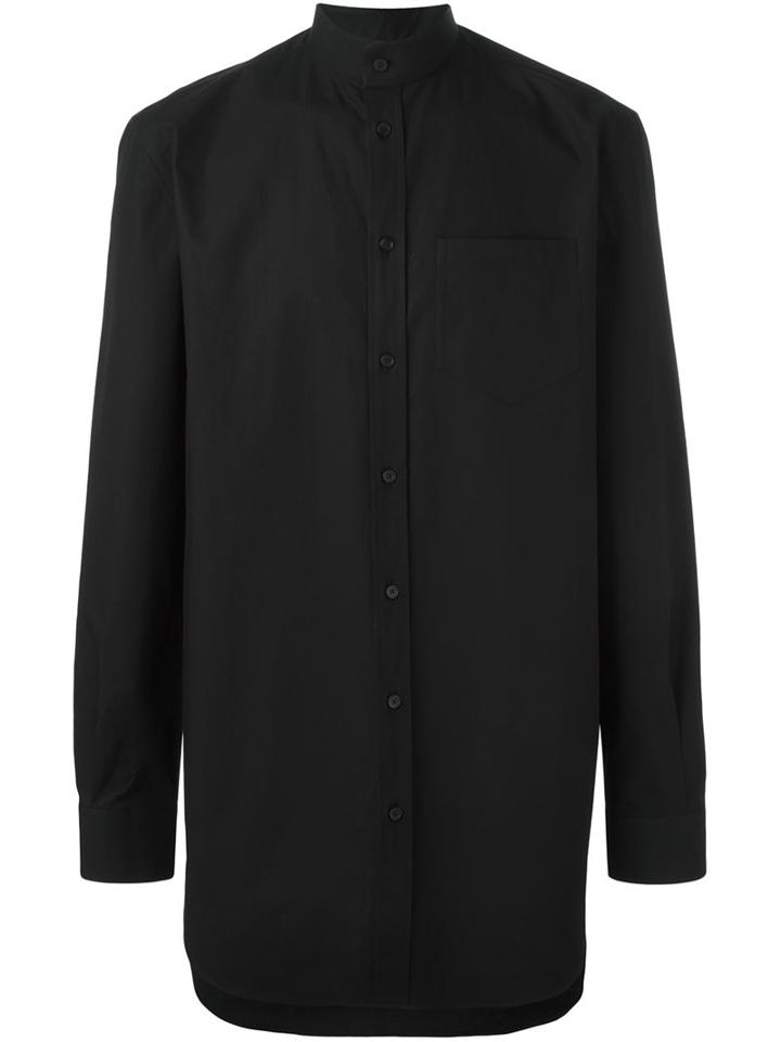 Givenchy Band Collar Shirt, Men's, Size: 43, Black, Cotton