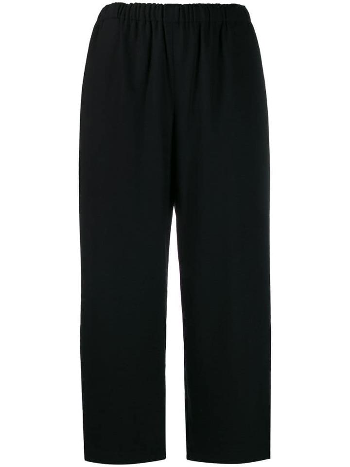 Comme Des Garçons Comme Des Garçons Wide Leg Crop Trousers - Black