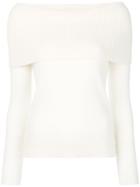 Theory Off Shoulder Sweater - White