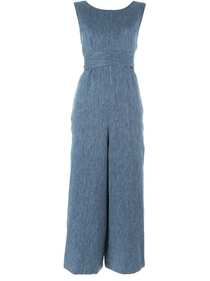 Isa Arfen Sleeveless Denim Jumpsuit, Women's, Size: 10, Blue, Cotton/linen/flax