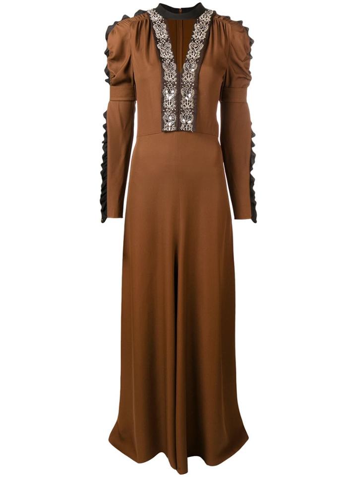 Chloé V-neck Maxi Dress - Brown