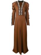 Chloé V-neck Maxi Dress - Brown