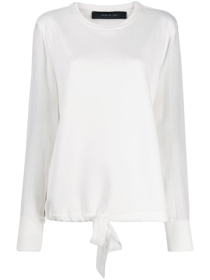 Federica Tosi Sheer Sleeved Sweatshirt - White