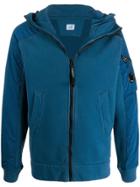 Cp Company Relaxed Fit Zipped Hoodie - Blue