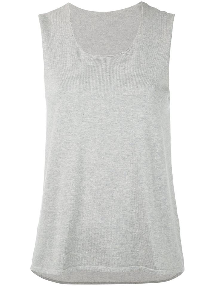 Le Tricot Perugia - Classic Tank Top - Women - Cotton - Xl, Grey, Cotton