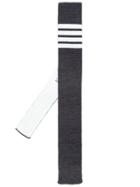 Thom Browne Knit Tie In 4-bar Stripe Wool Knit - Grey
