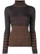 Roberto Collina Ribbed Glitter Knit Top - Brown