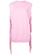 Msgm Fringed Sweatshirt Dress - Pink