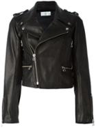 Faith Connexion Boxy Biker Jacket, Women's, Size: 36, Black, Acetate/leather
