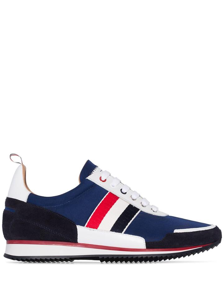Thom Browne Tri-stripe Low-top Runner Sneakers - Blue