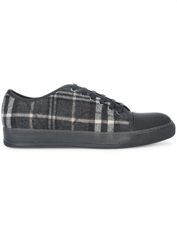 Lanvin Plaid Felt Low-top Sneakers - Black