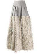 Jourden Faux-feather Embellished Skirt - Grey