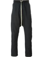 Rick Owens Drop Crotch Trousers, Men's, Size: 50, Black, Cotton/polyester