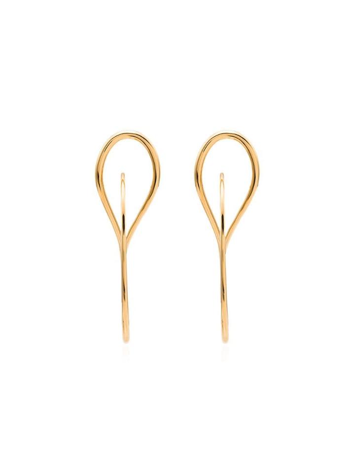 Charlotte Chesnais Vermeil Needle Hoop Earrings - Gold