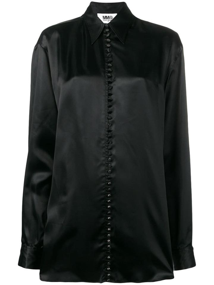 Mm6 Maison Margiela Oversized Slogan Shirt - Black