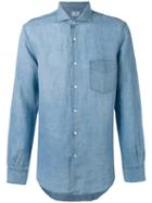 Aspesi - Chambray Shirt - Men - Linen/flax - 42, Blue, Linen/flax