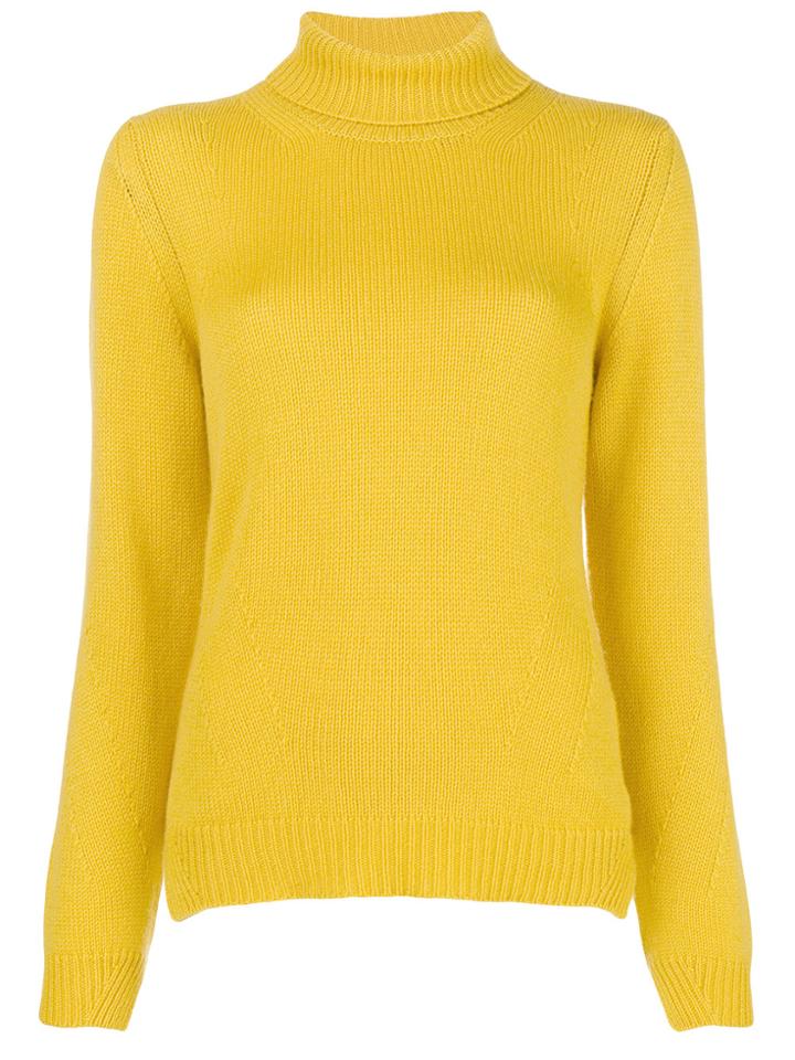 Ermanno Scervino Roll-neck Fitted Sweater - Yellow & Orange