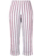 Coohem Striped Tweed Cropped Trousers - White