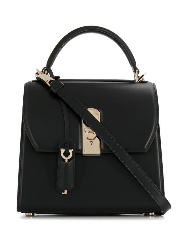 Salvatore Ferragamo Boxy Small Tote Bag - Black