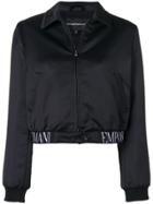 Emporio Armani Zipped Fitted Jacket - Black