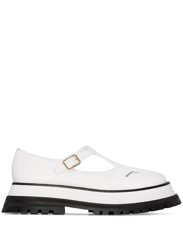 Burberry Mary Jane Platform Shoes - White