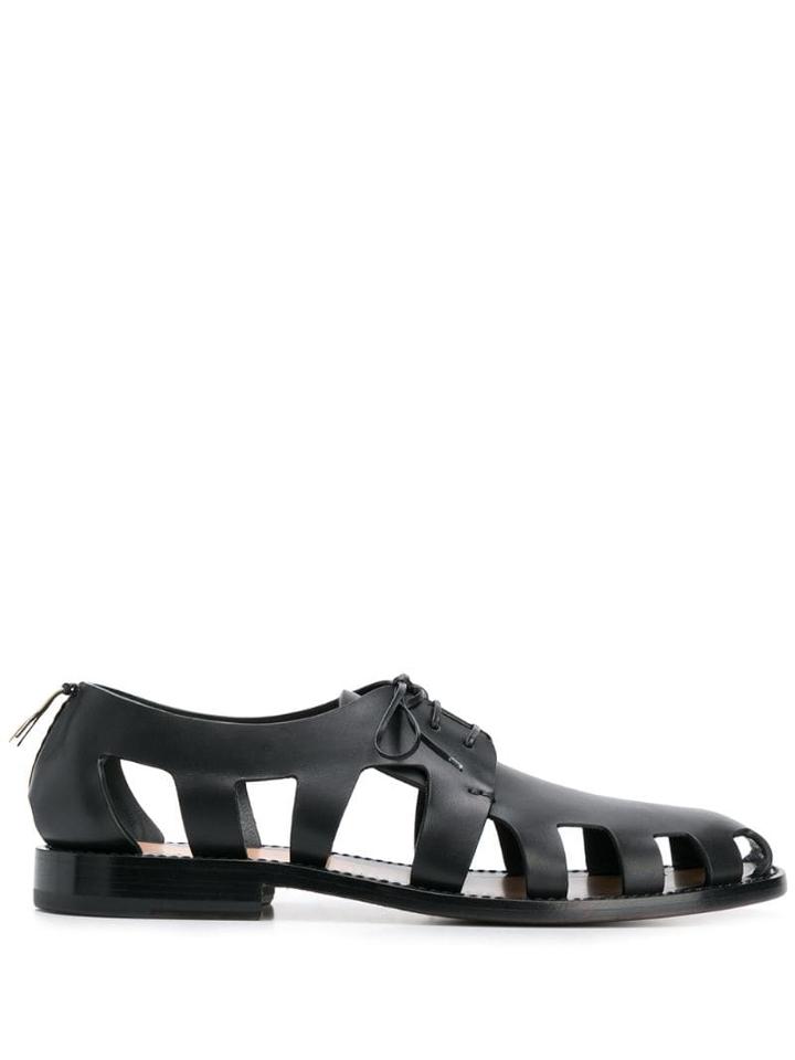 Bottega Veneta Cut-out Derby Shoes - Black