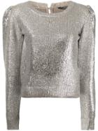 Alexander Mcqueen Metallic Foil Jumper - Silver