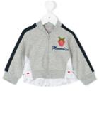 Monnalisa - Strawberry Patch Zip Sweatshirt - Kids - Cotton/spandex/elastane - 9 Mth, Grey