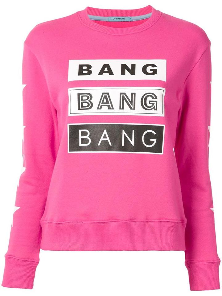 Guild Prime 'bang' Print Sweatshirt, Women's, Size: 34, Pink/purple, Cotton