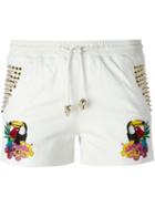 Philipp Plein Drawstring Shorts, Women's, Size: S, White, Leather/acetate