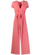 Semicouture Belted Jumpsuit - Pink