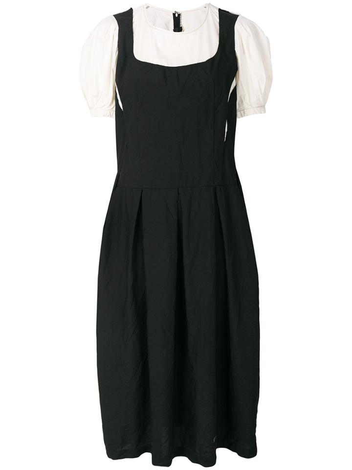 Comme Des Garçons Comme Des Garçons Layered Puff Sleeve Pinafore Dress