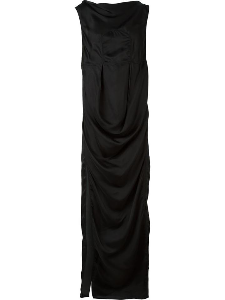 Rick Owens Draped Evening Dress, Women's, Size: 38, Black, Cupro/viscose