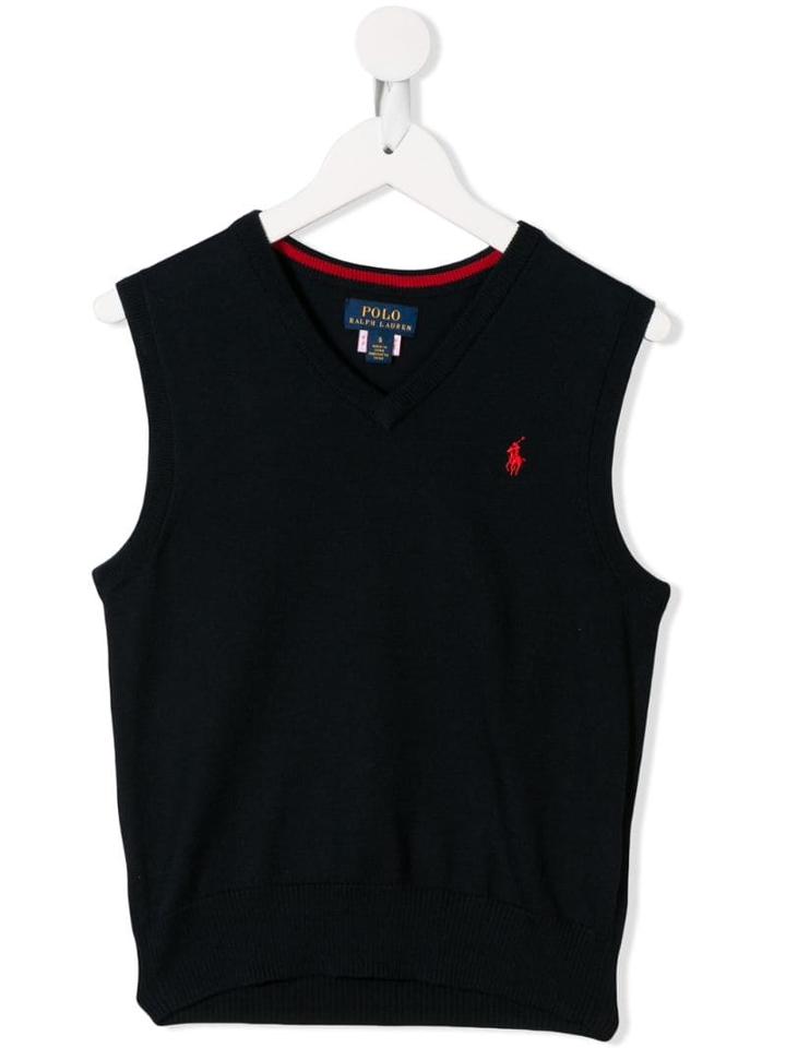Ralph Lauren Kids Contrast Logo Tank Top - Blue