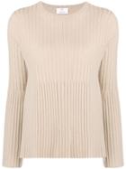 Allude Ribbed Knit Top - Nude & Neutrals