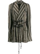 Ann Demeulemeester Double-breasted Striped Coat - Neutrals