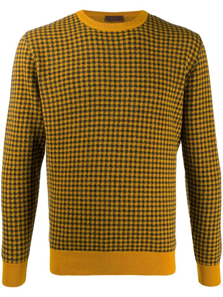 Altea Gauge 12 Chequered Jumper - Yellow