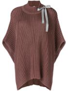 Fabiana Filippi Ribbed Half Sleeve Sweater - Brown