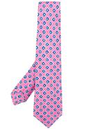 Kiton Geometric Print Tie - Pink & Purple