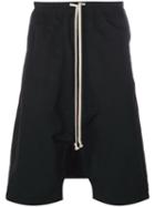 Rick Owens Drkshdw Drop-crotch Shorts, Men's, Size: Large, Black, Cotton/polyamide