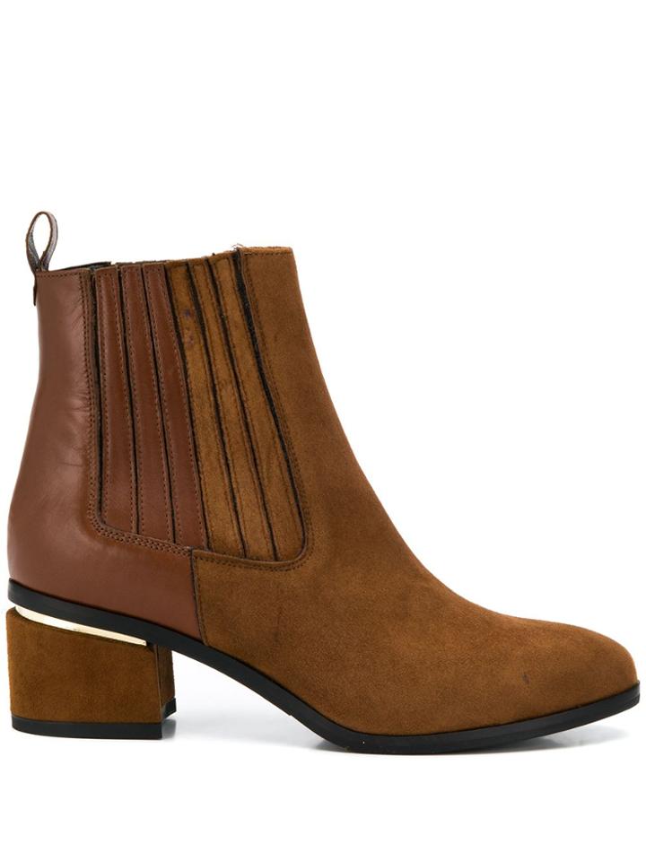 Albano Block-heel Ankle Boots - Brown