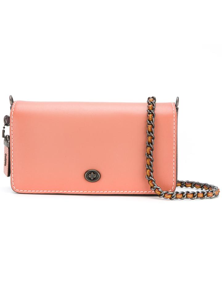 Coach Fold Over Shoulder Bag - Pink & Purple