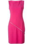Jeremy Scott - Zip Detail Dress - Women - Polyester/other Fibers - 40, Women's, Pink/purple, Polyester/other Fibers