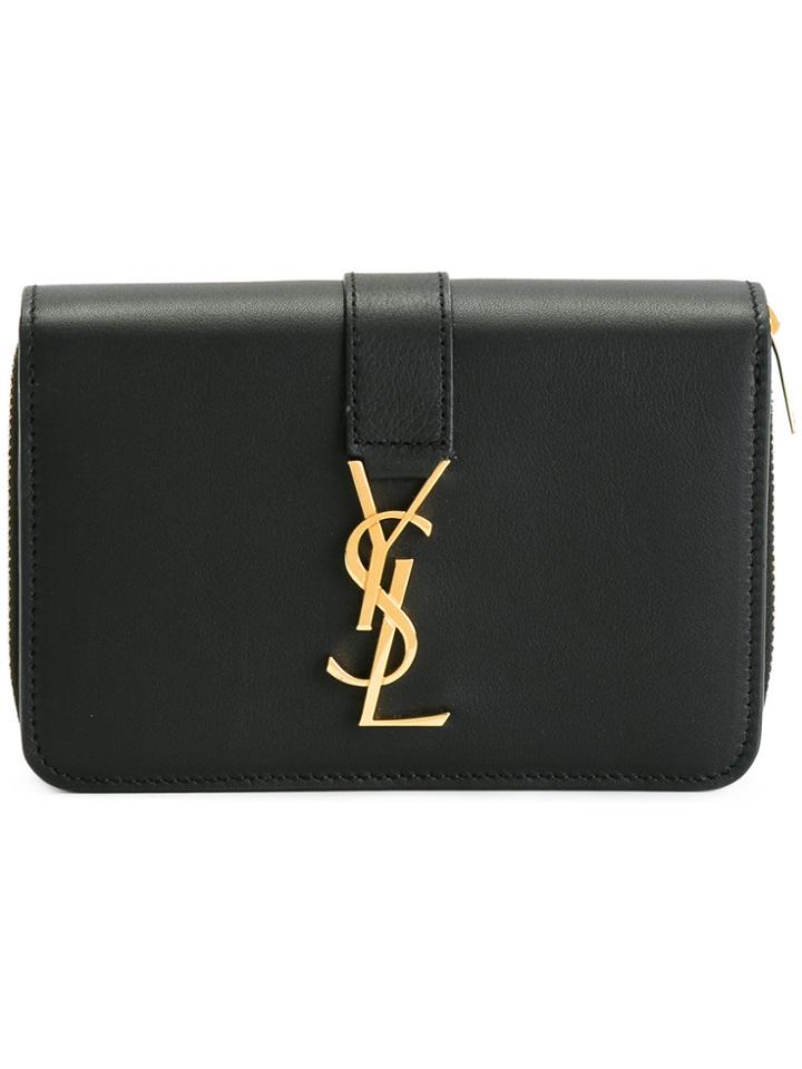 Saint Laurent Monogram Zip Purse - Black