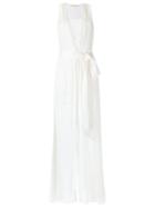 Giuliana Romanno Silk Maxi Dress, Women's, Size: 40, White, Silk
