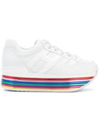 Hogan Striped Platform Logo Sneakers - White