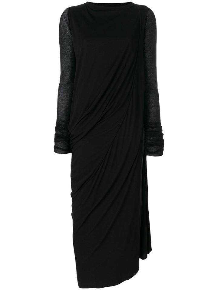 Rick Owens Lilies Draped Maxi Dress - Black