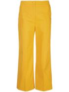 Alexa Chung Cropped Wide Leg Trousers - Yellow