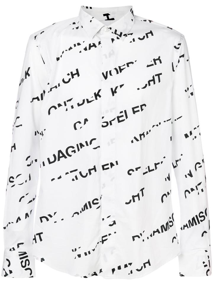 Dirk Bikkembergs Graphic Word Print Shirt - White